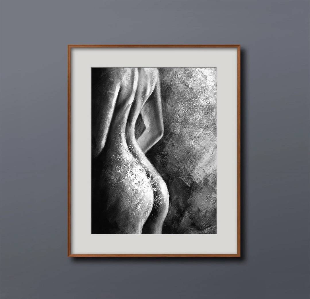 White Dining Contemporary Black Abstract Canvas Wall Art 858GS wall art